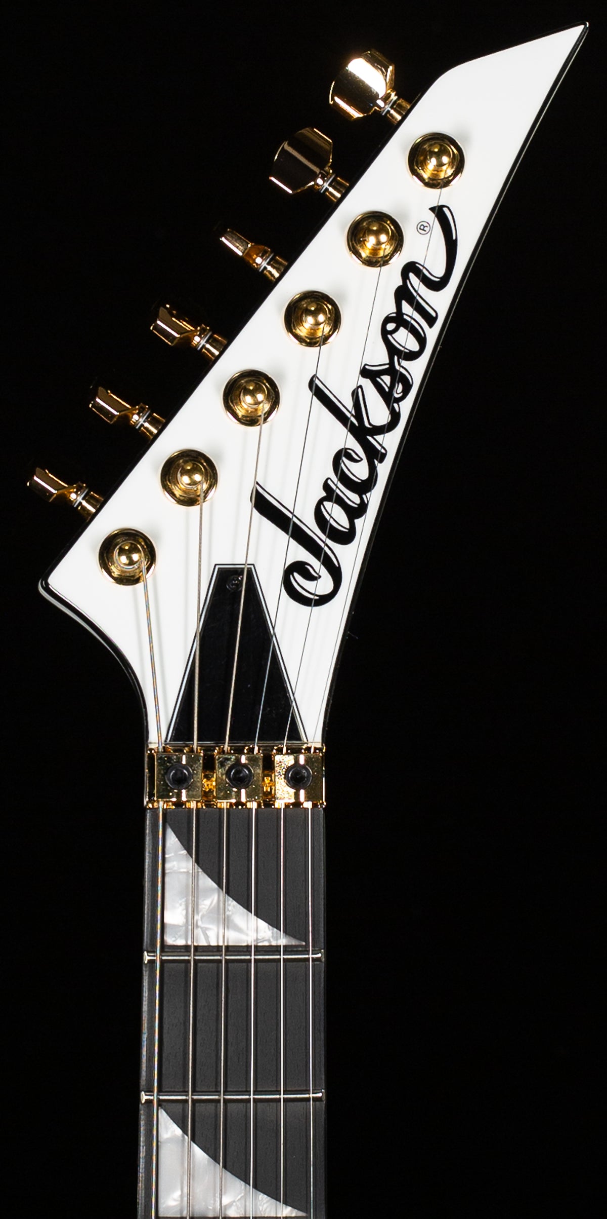 Jackson MJ Series Rhoads RR24MG Ebony Fingerboard White with Black Pinstripes (159)
