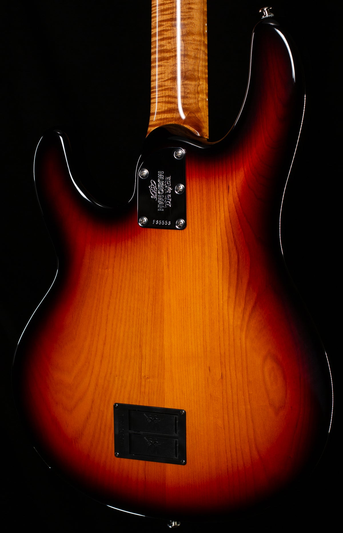 Ernie Ball Music Man BFR StingRay Fretless Figured Roasted Neck Vintage Sierra Burst