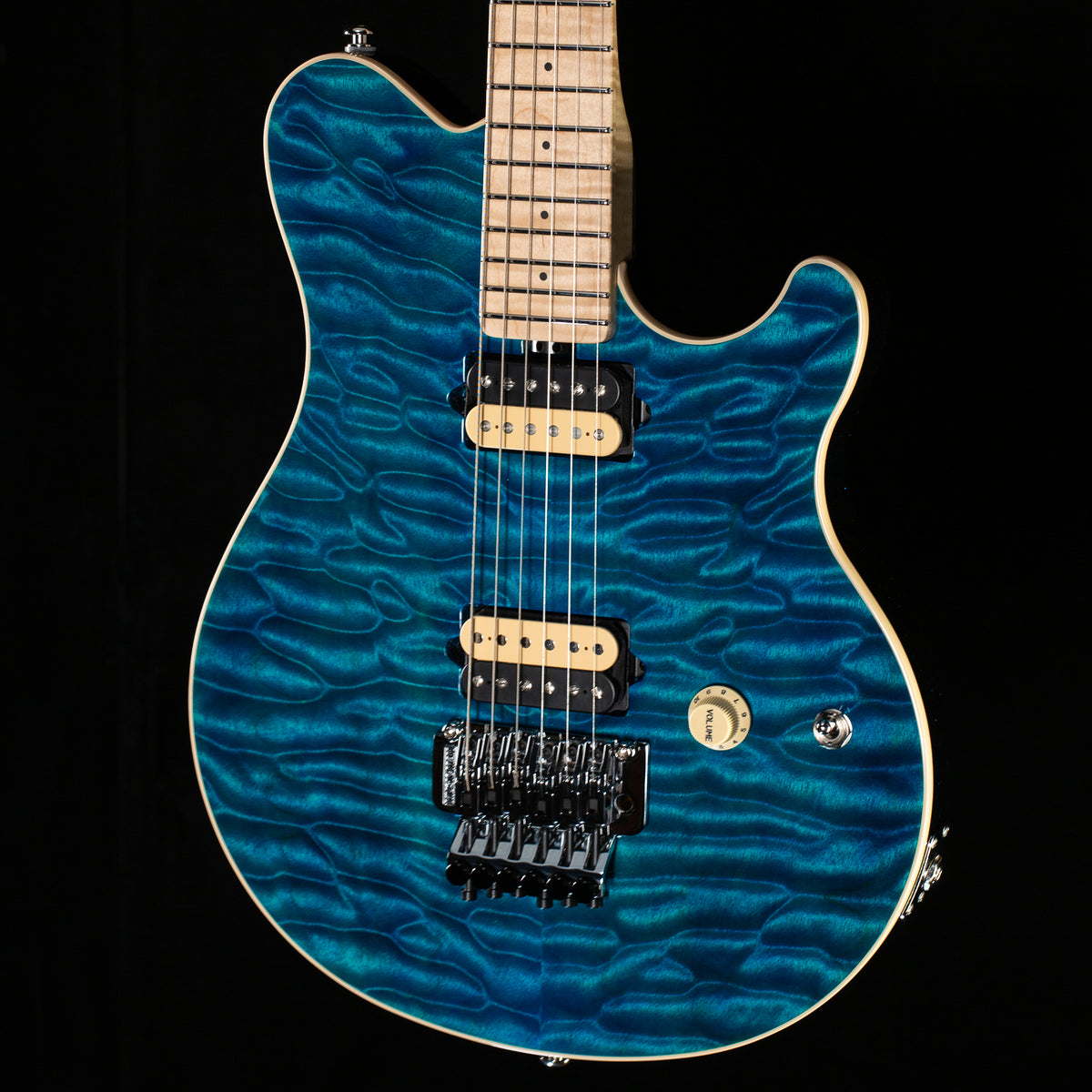 Ernie Ball Music Man 30th Anniversary Axis Anniversary Trans Blue Quilt (510)