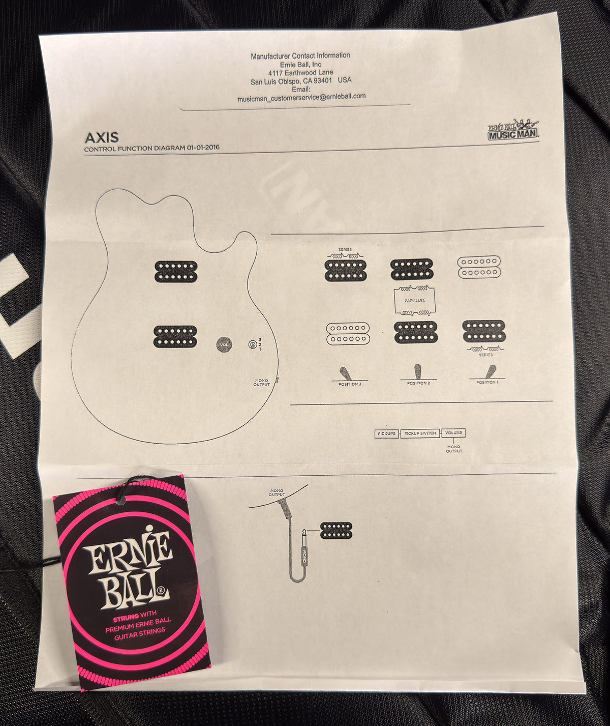 Ernie Ball Music Man Axis Charcoal Cloud Flame (823)