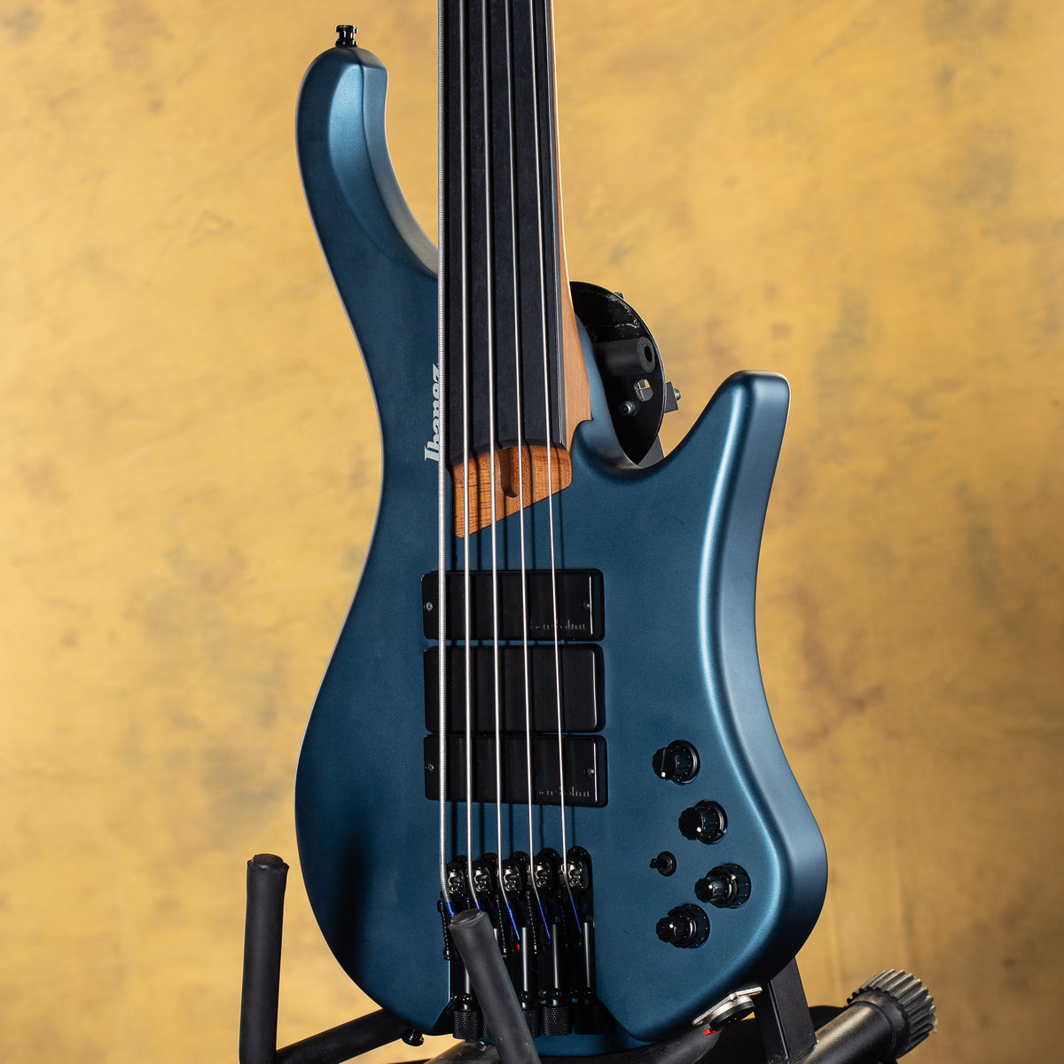 2023 Ibanez Bass Workshop EHB1005F Fretless 5-string Bass Guitar - Arctic Ocean Matte