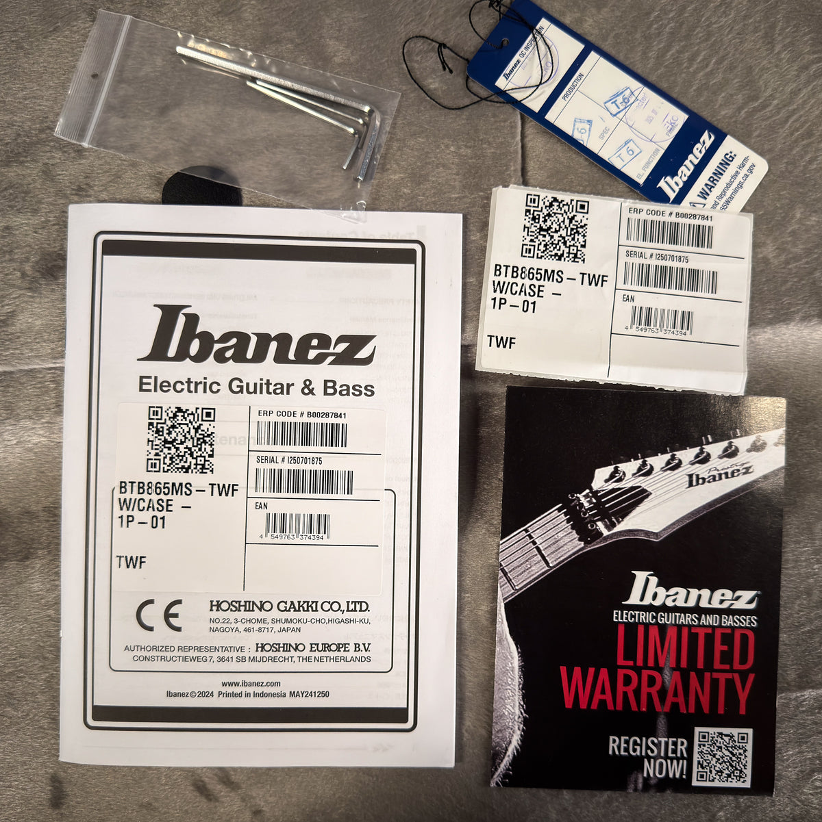 Ibanez Bass Workshop BTB865MS 5-string Bass Transparent White Flat (875)