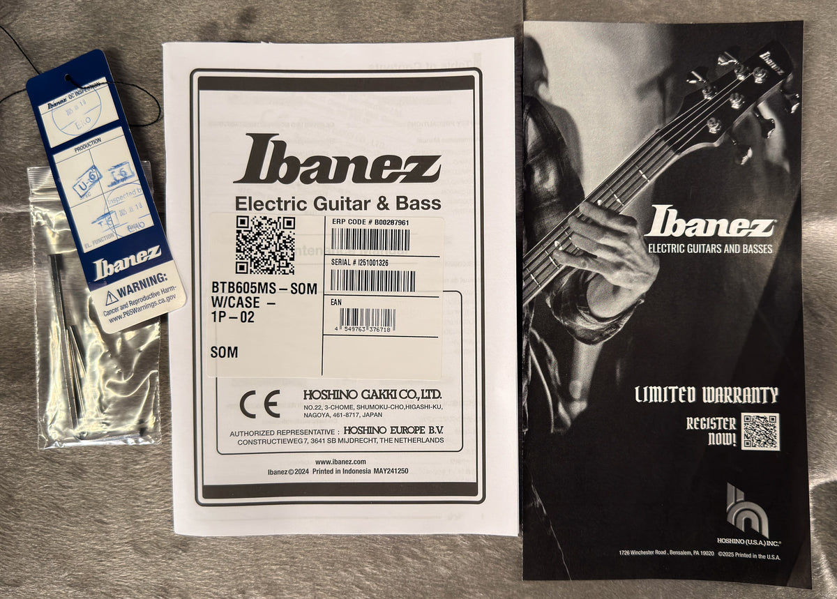 Ibanez BTB605MS BTB Bass Workshop 5 String Multi scale Electric Bass Solar Eclipse Matte (326)