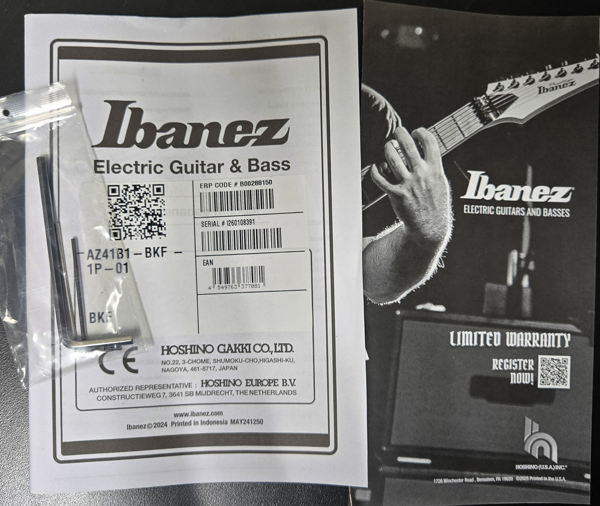 Ibanez Iron Label AZ41B1 Black Flat (391)