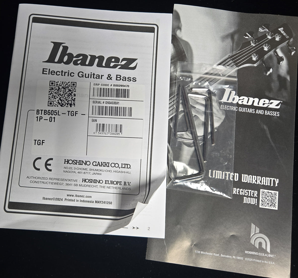 Ibanez BTB Standard BTB605 5-string Bass Transparent Gray Flat Lefty (591)