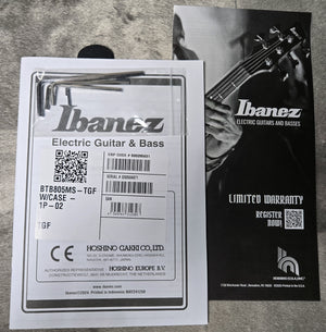 Ibanez Bass Workshop BTB805MS 5-string Bass Transparent Grey Flat (871)