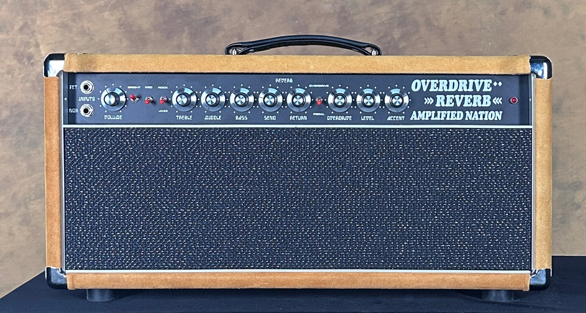 Amplified Nation Overdrive Reverb Head Golden Brown Suede 100w
