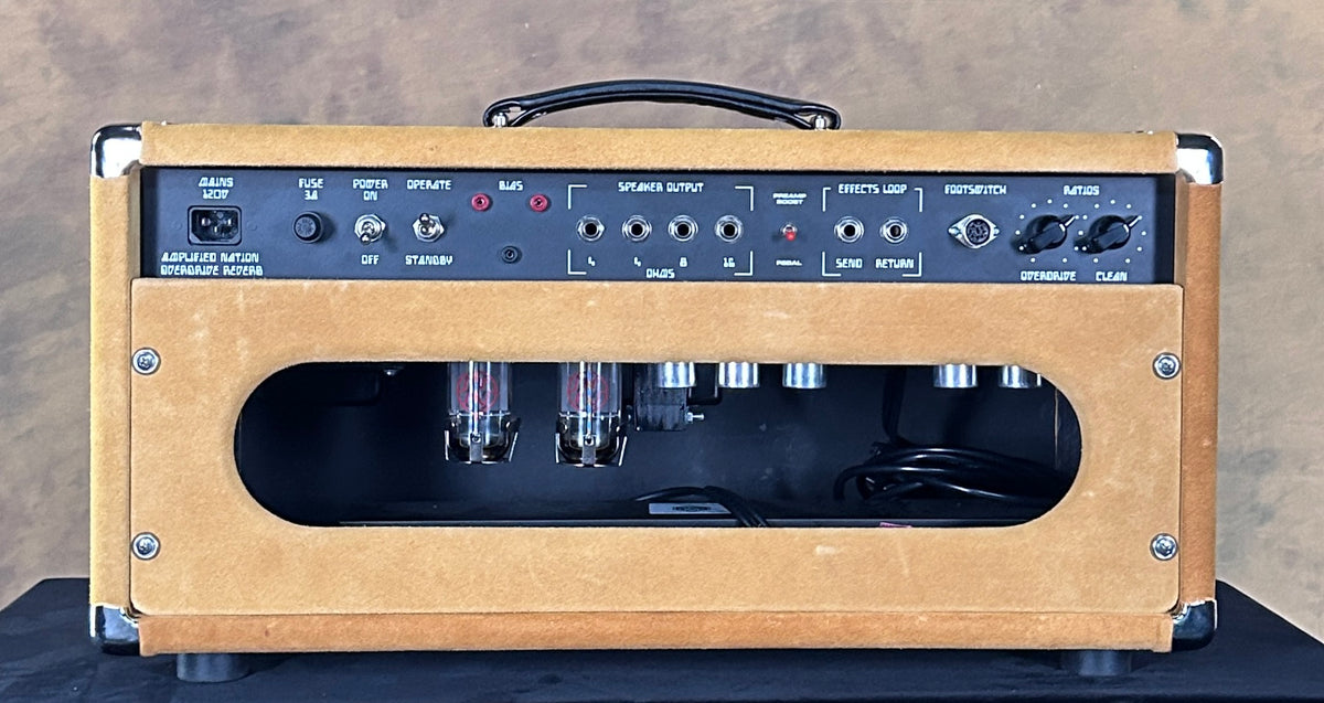Amplified Nation Overdrive Reverb Head Golden Brown Suede 100w