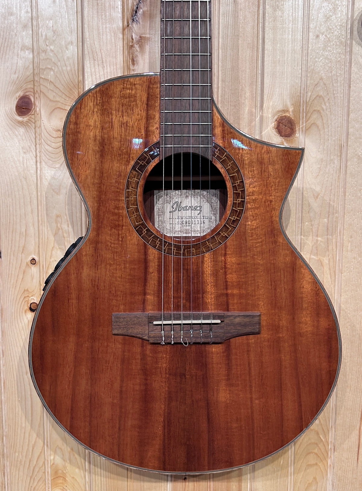 Ibanez Exotic Wood Series Nylon String Acoustic Guitar Koa