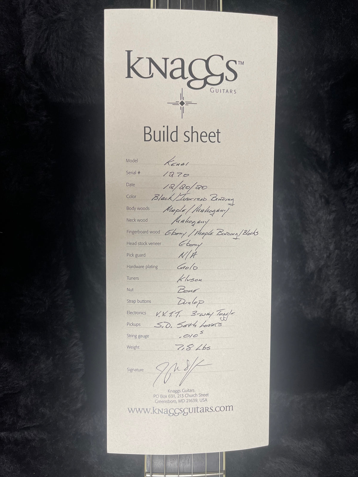 2021 Knaggs Kenai Black