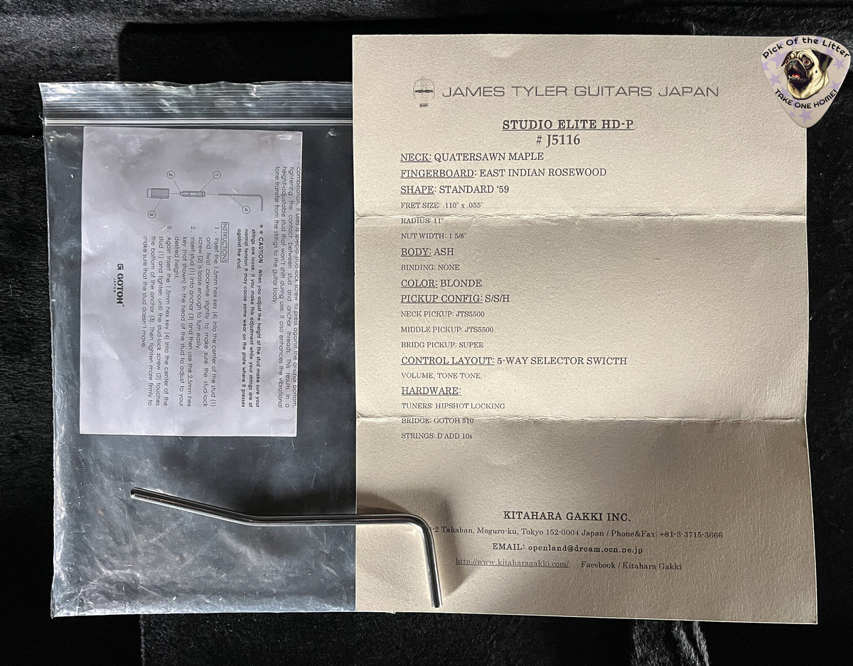 James Tyler Studio Elite HD-P HSS Blonde Japan