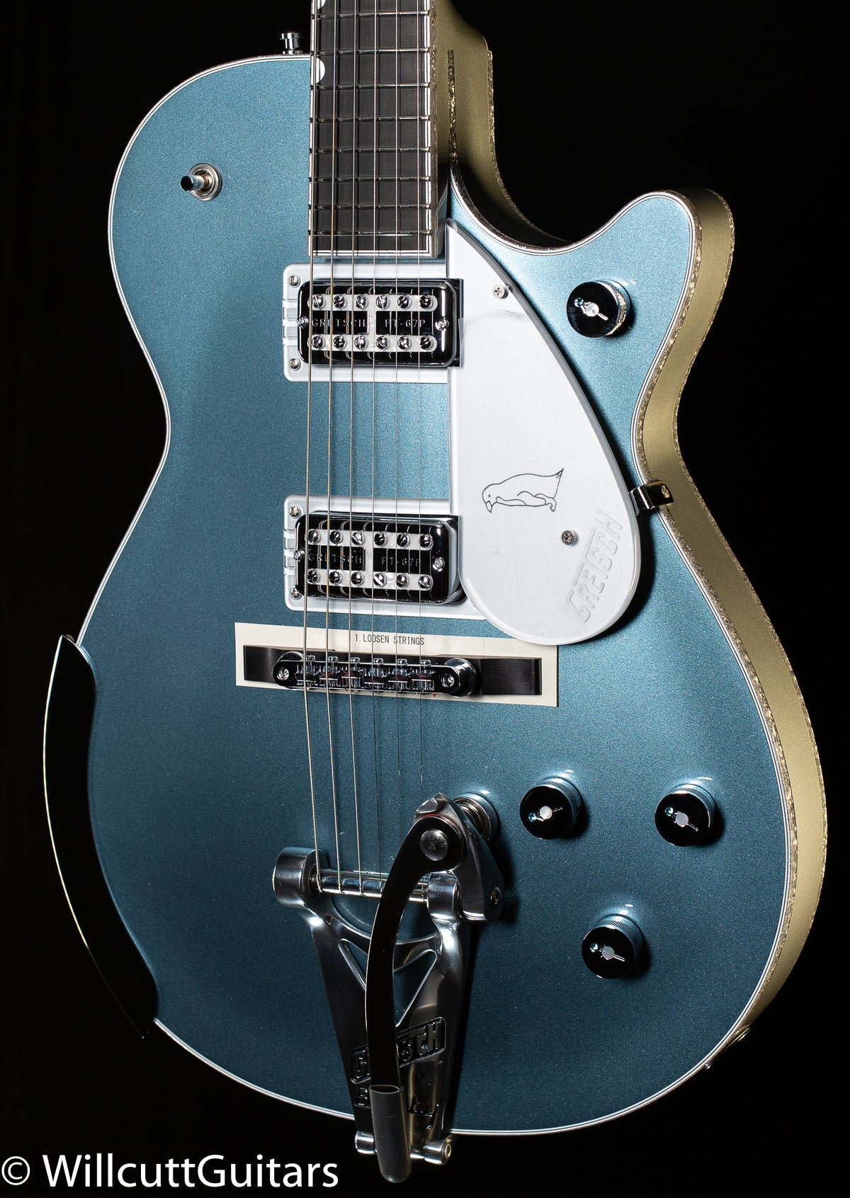 Gretsch G6134T-140 LTD 140th Double Platinum Penguin Bigsby Two-Tone Platinum (189)