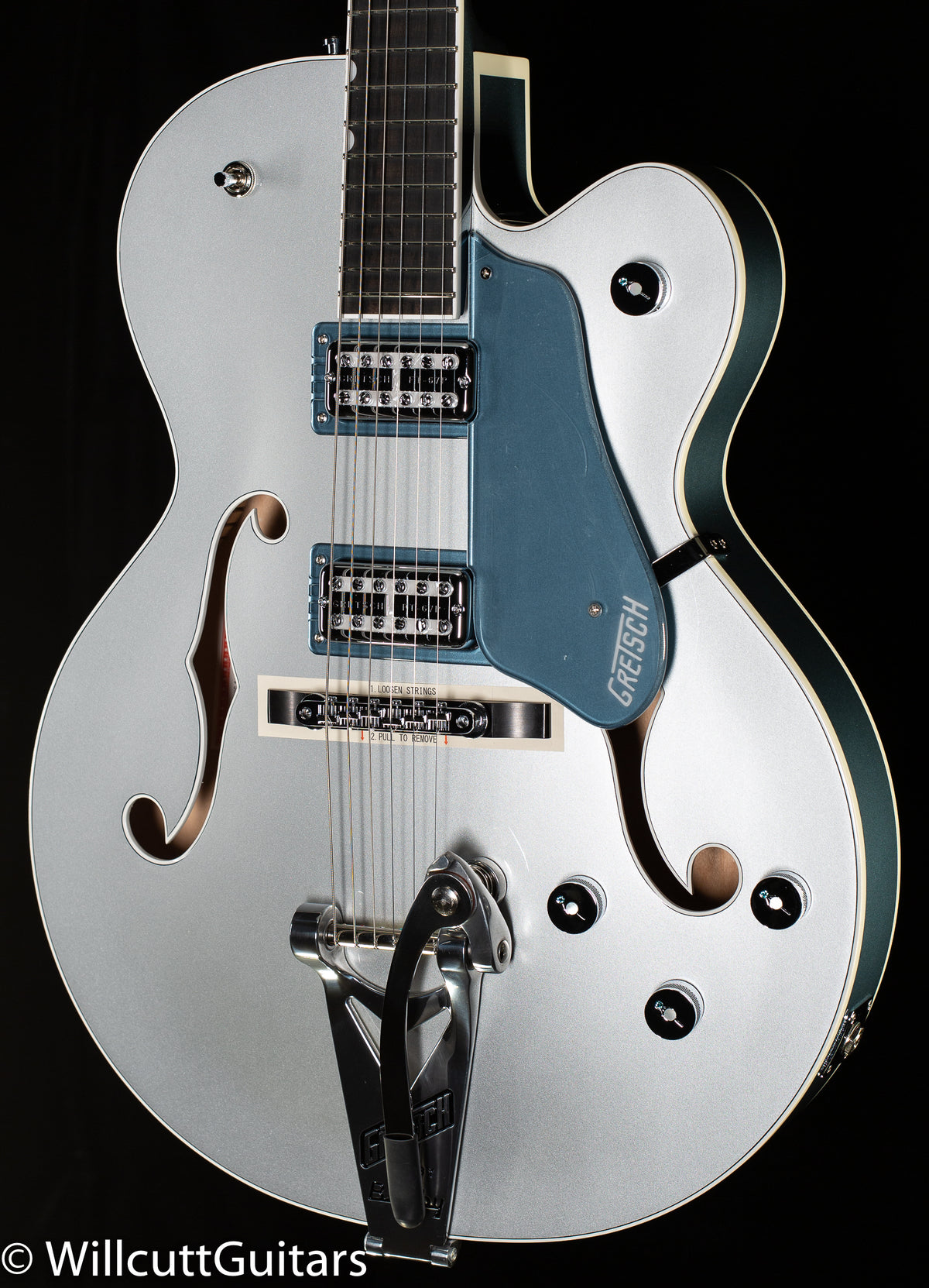 Gretsch G6118T-140 LTD 140th Double Platinum Anniversary Bigsby Two-Tone Pure Platinum/Stone Platinum (103)