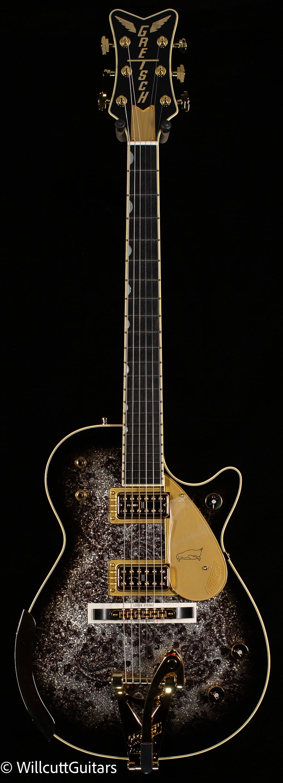 Gretsch G6134TG Limited Edition Paisley Penguin with String-Thru Bigsby Black Paisley (363)
