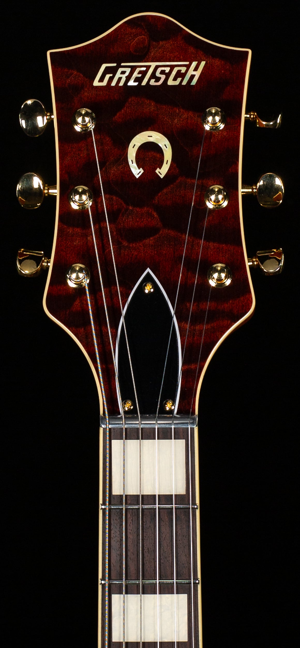 Gretsch G6120TGQM-56 Limited Edition Quilt Classic Chet Atkins Hollow Body with Bigsby Roundup Orange Stain Lacquer (084)