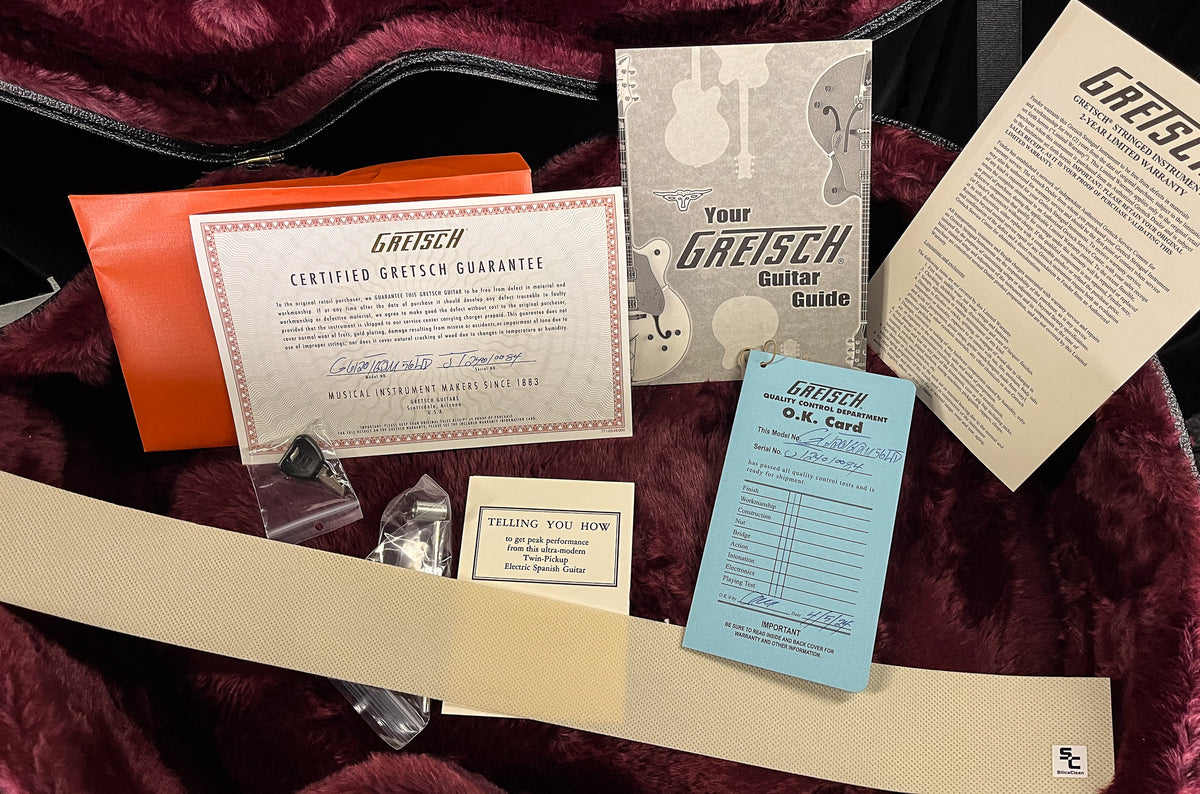 Gretsch G6120TGQM-56 Limited Edition Quilt Classic Chet Atkins Hollow Body with Bigsby Roundup Orange Stain Lacquer (084)