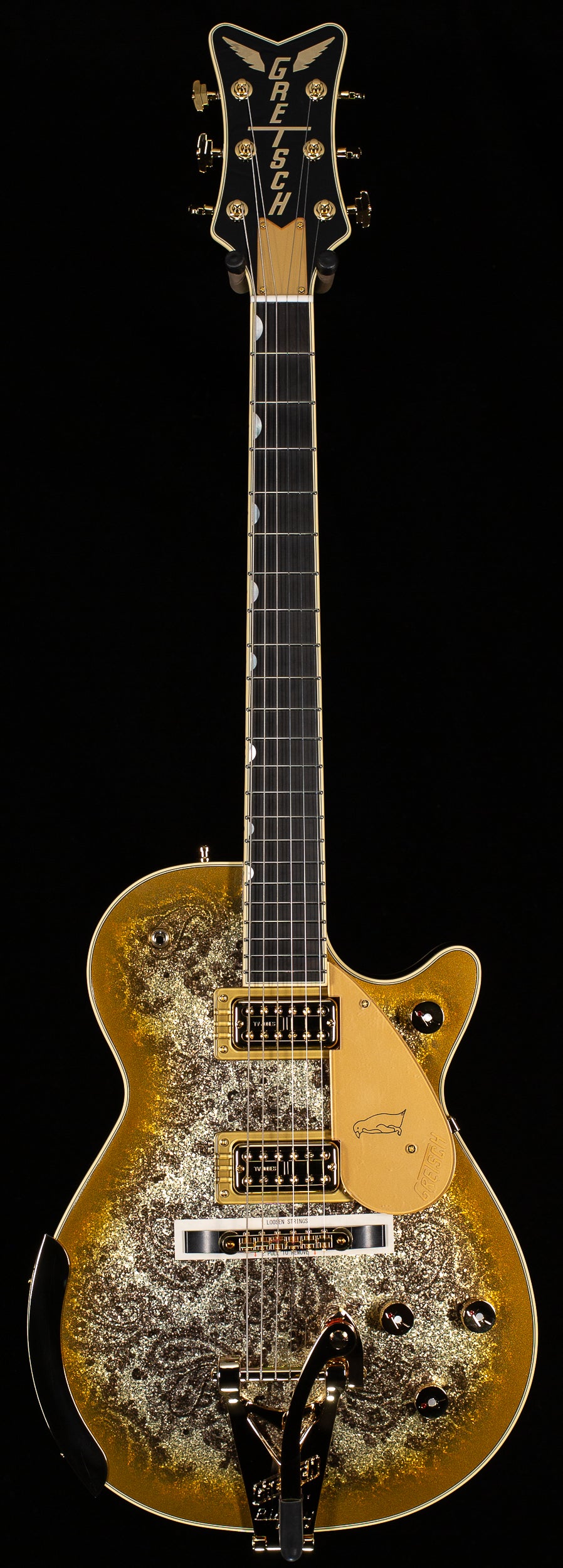 Gretsch G6134TG Limited Edition Paisley Penguin with String-Thru Bigsby Gold Paisley (208)