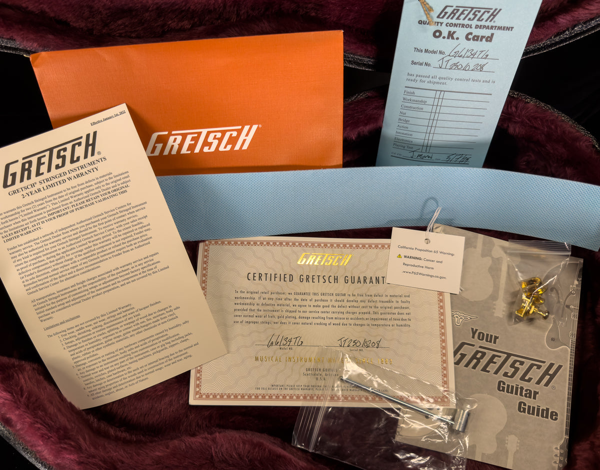 Gretsch G6134TG Limited Edition Paisley Penguin with String-Thru Bigsby Gold Paisley (208)