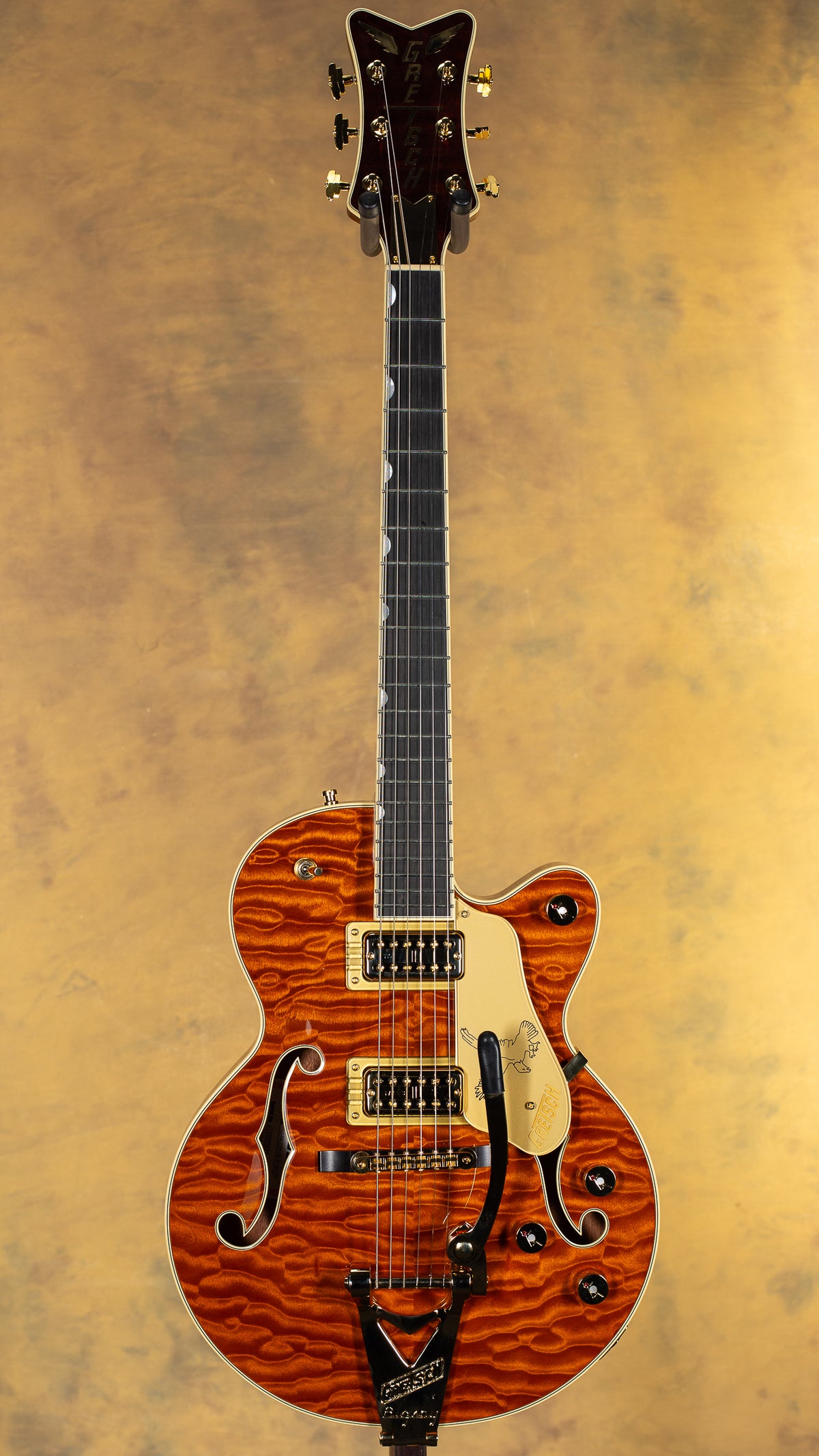 2025 Gretsch Limited Edition Falcon Center Block Jr. with Bigsby Quilted Maple Roundup Orange
