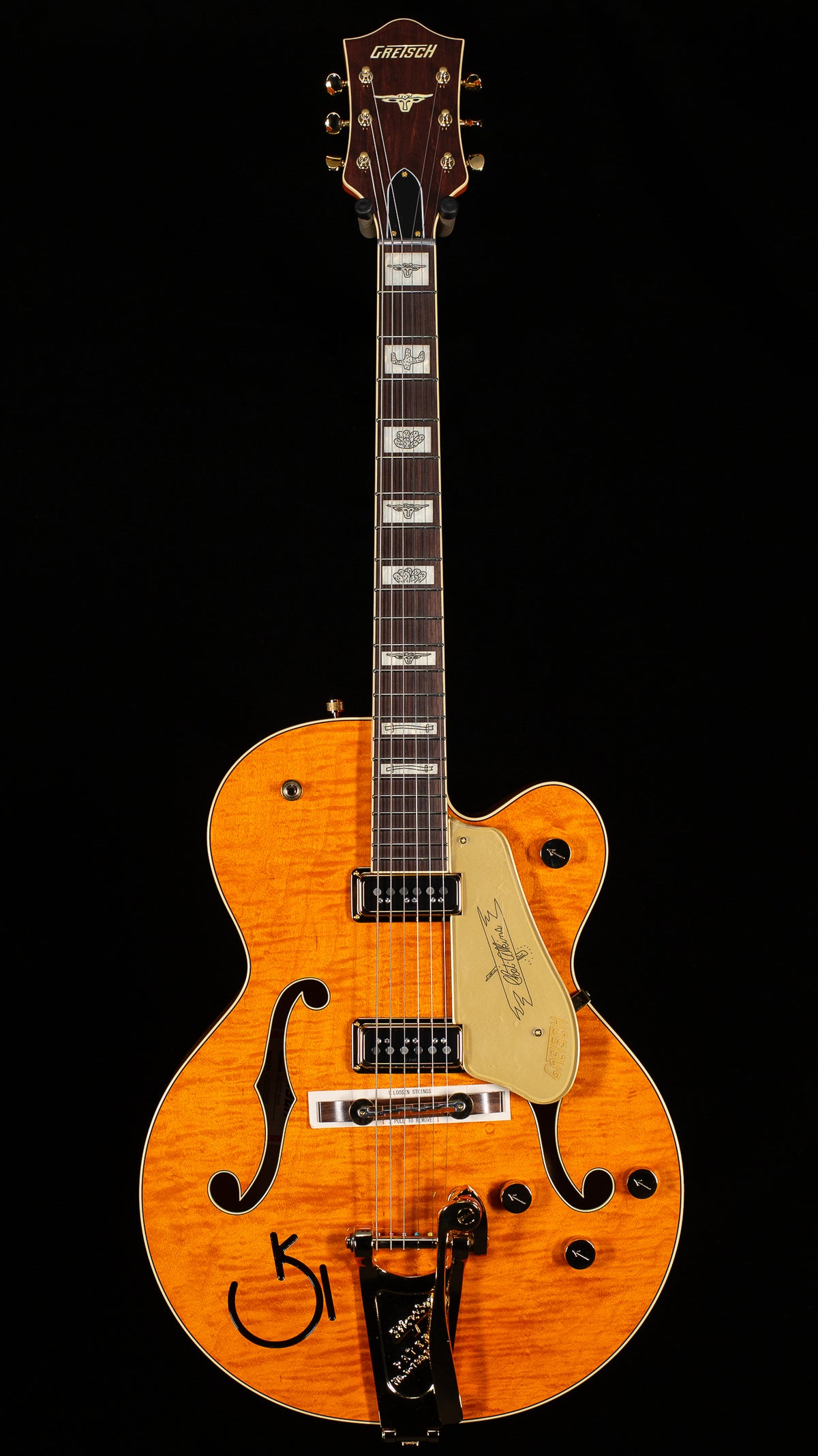 Gretsch Professional G6120T-55 Vintage Select Edition '55 Chet Atkins Hollow Body with Bigsby Vintage Orange Stain (285)