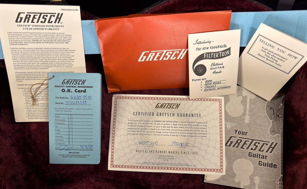 Gretsch Professional G6120T-55 Vintage Select Edition '55 Chet Atkins Hollow Body with Bigsby Vintage Orange Stain (285)