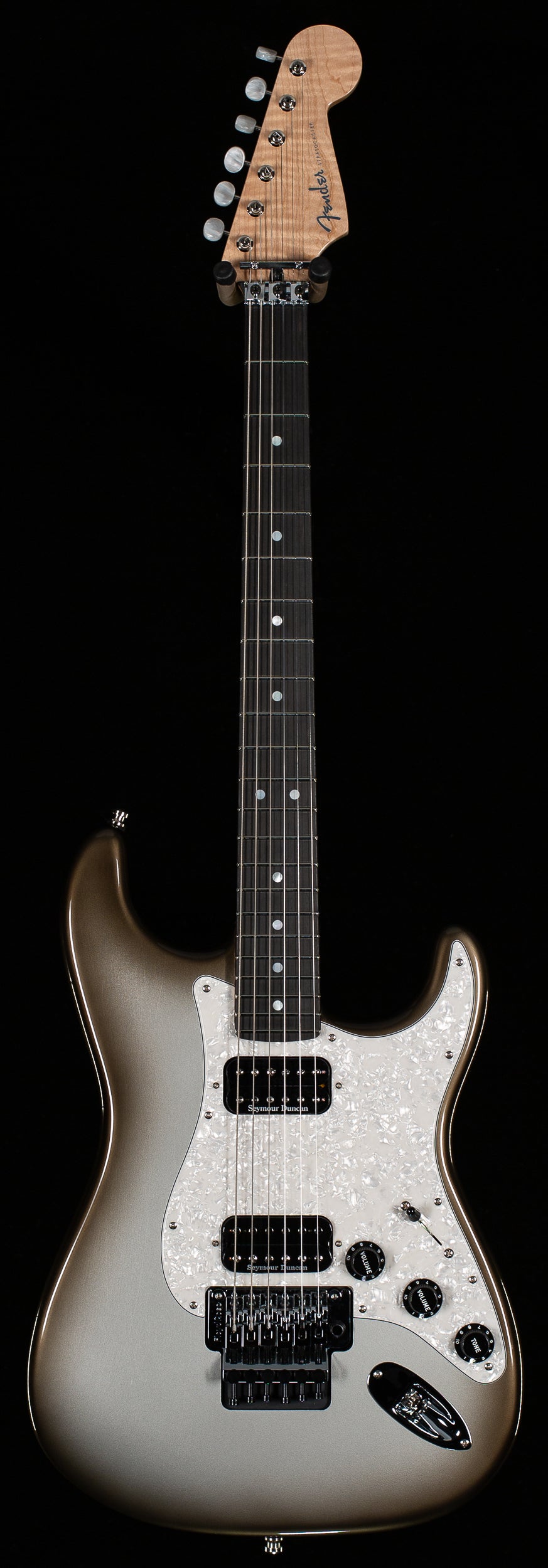 Fender Custom Shop Masterbuilt Kyle McMillin Floyd Rose Stratocaster NOS Trans Black Burst on Inca Silver (249)