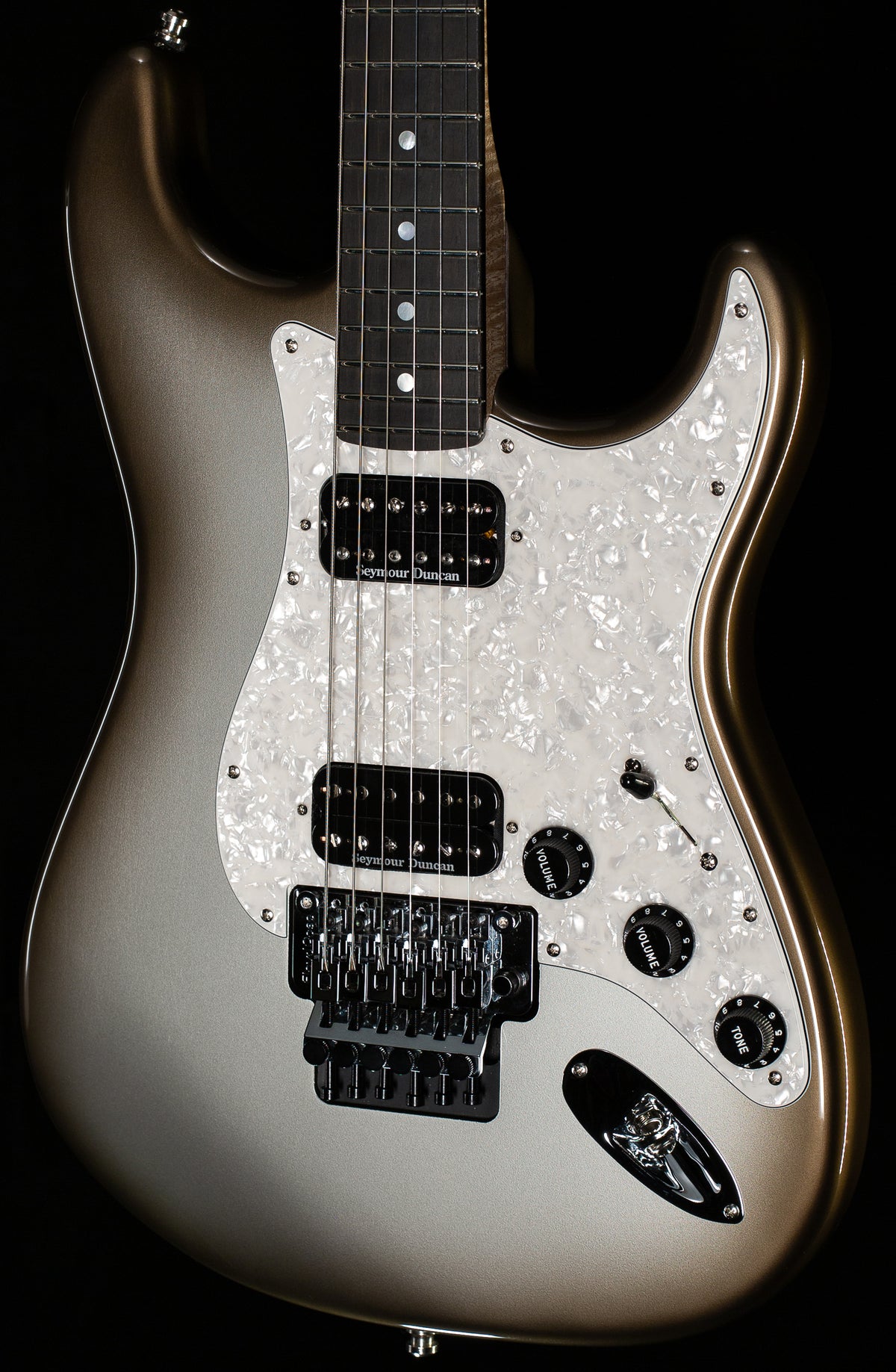 Fender Custom Shop Masterbuilt Kyle McMillin Floyd Rose Stratocaster NOS Trans Black Burst on Inca Silver (249)