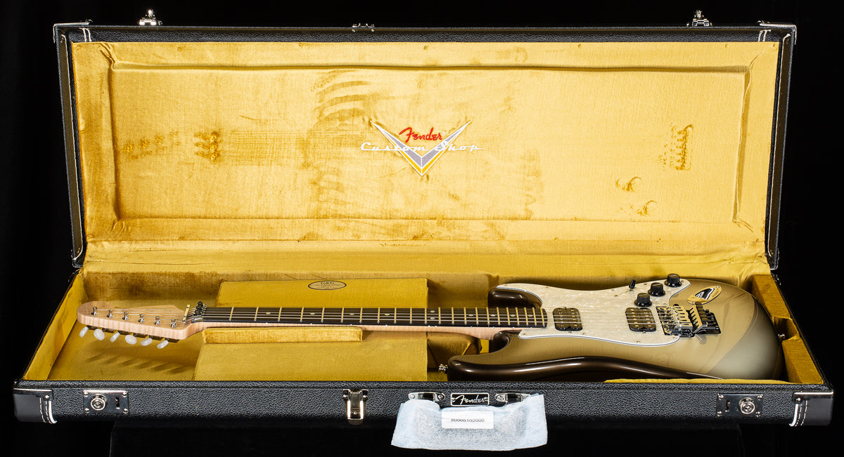 Fender Custom Shop Masterbuilt Kyle McMillin Floyd Rose Stratocaster NOS Trans Black Burst on Inca Silver (249)