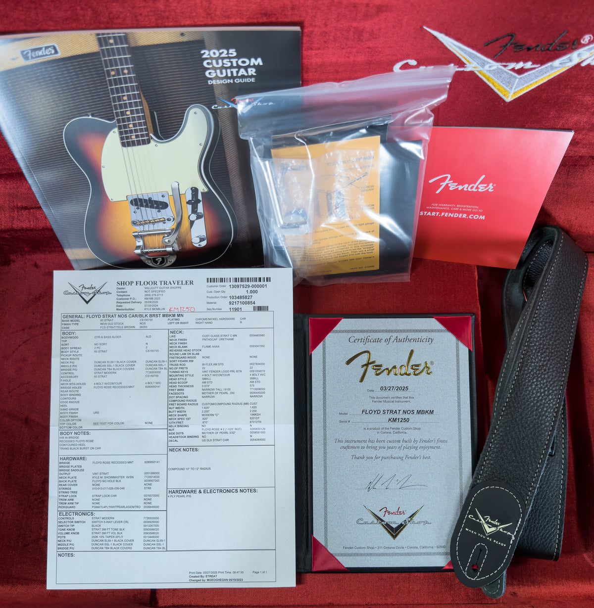 Fender Custom Shop Masterbuilt Kyle McMillin Floyd Stratocaster NOS Candy Apple Red/Black Burst (250)