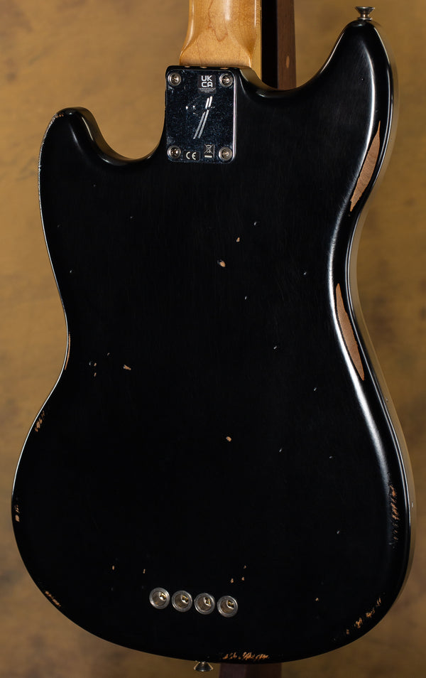 2021 Fender JMJ Road Worn Mustang Bass Black - Willcutt Guitars