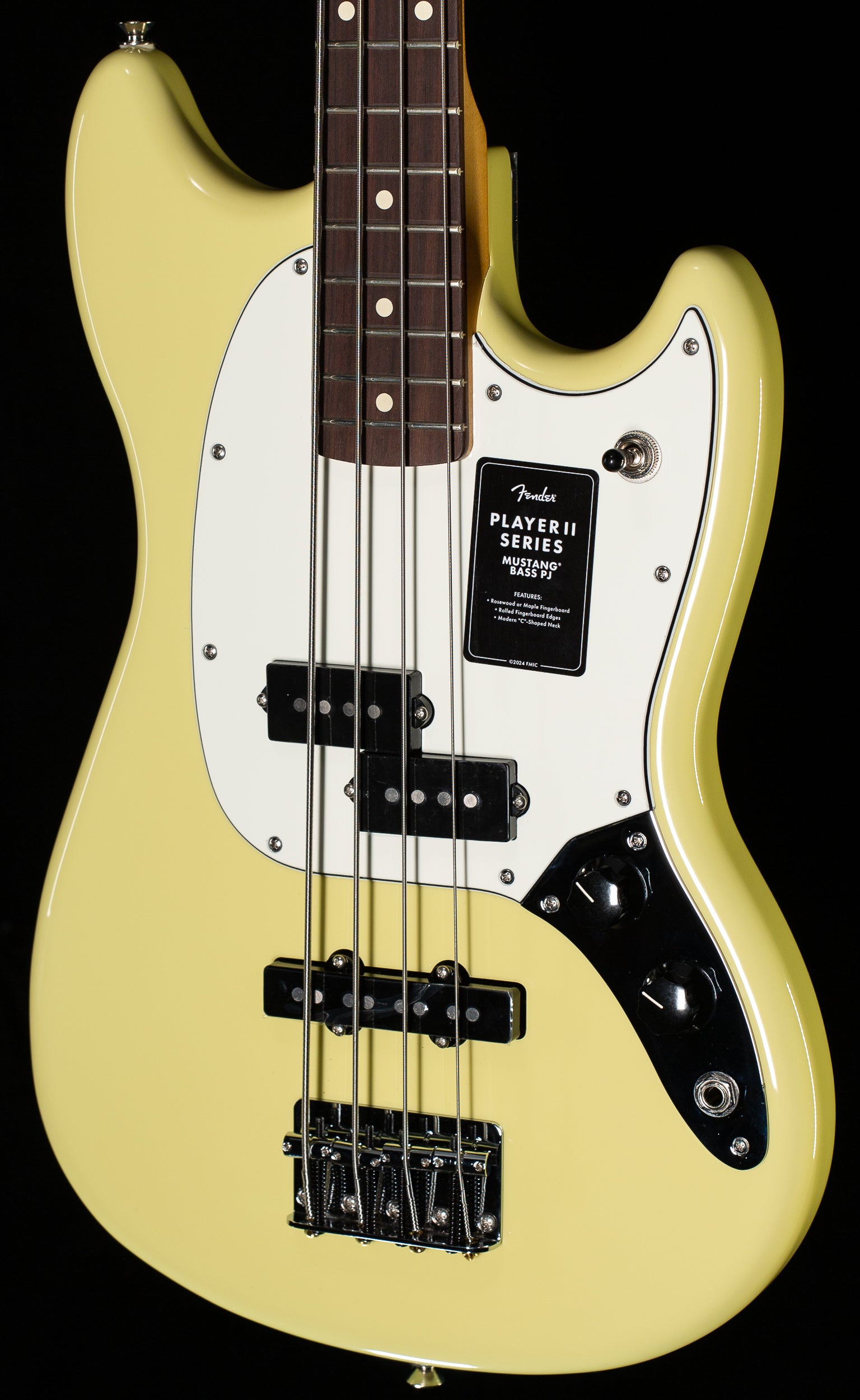 Fender Player II Mustang Bass PJ Rosewood Fingerboard Hialeah Yellow ( -  Willcutt Guitars