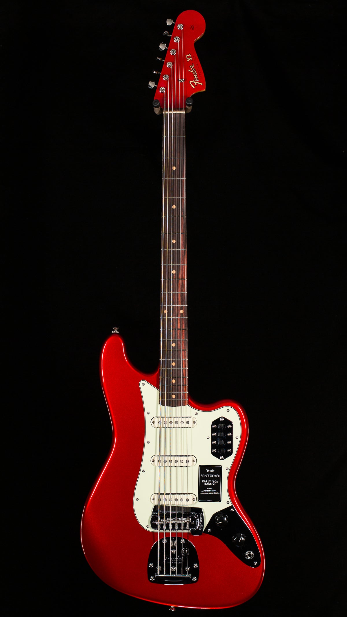 Fender Vintera III Early '60s Bass VI, Rosewood Fingerboard, Candy Apple Red (944)