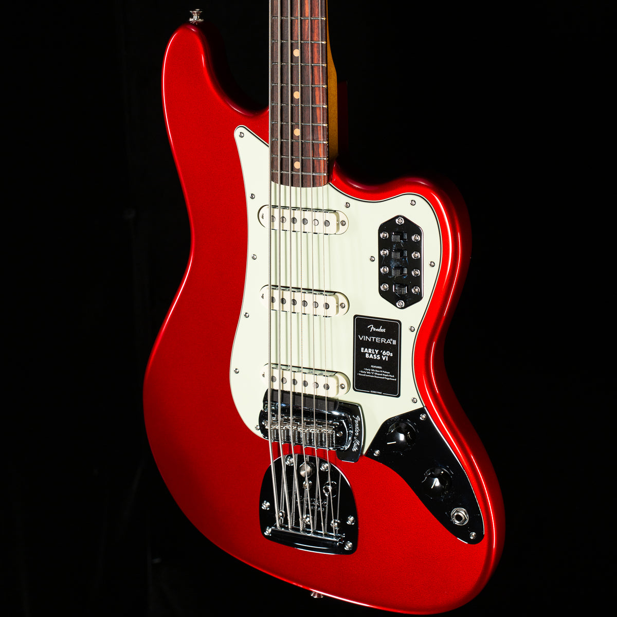 Fender Vintera III Early '60s Bass VI, Rosewood Fingerboard, Candy Apple Red (944)