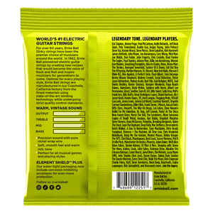Ernie Ball Regular Slinky Classic Rock n Roll Pure Nickel Wrap Electric Guitar Strings - 10-46 Gauge