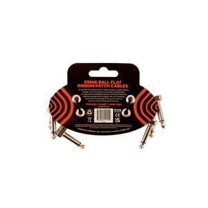 Ernie Ball Flat Ribbon Patch Cable 3in - Red - 3 Pack