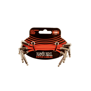 Ernie Ball Flat Ribbon Patch Cable 3in - Red - 3 Pack