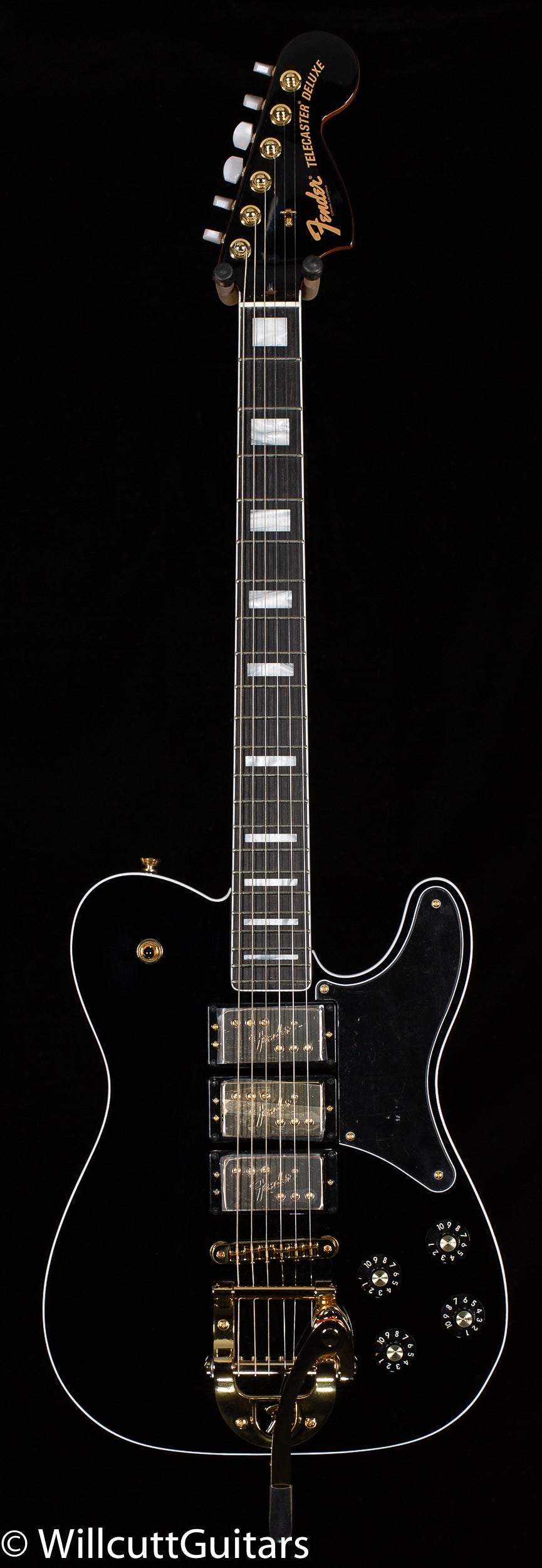 Fender Parallel Universe Volume II Troublemaker Tele Deluxe with Bigsby, Ebony Fingerboard, Black (215)