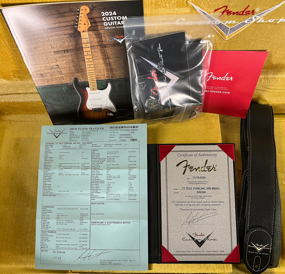 Fender Custom Shop Masterbuilt Andy Hicks 1972 Telecaster Thinline Journeyman Candy Apple Red (268)