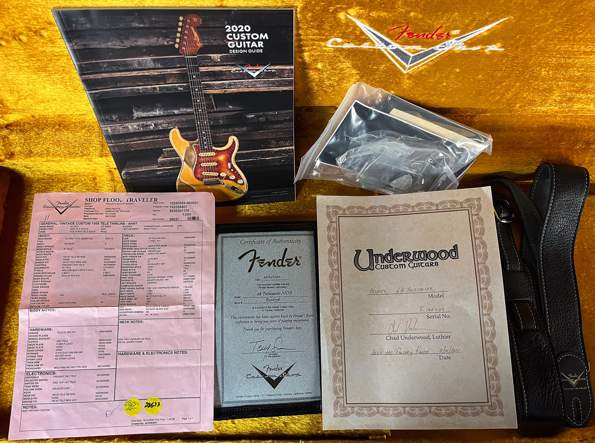 2020 Fender Custom Shop Vintage Custom 1968 Tele Thinline Underwood Aged