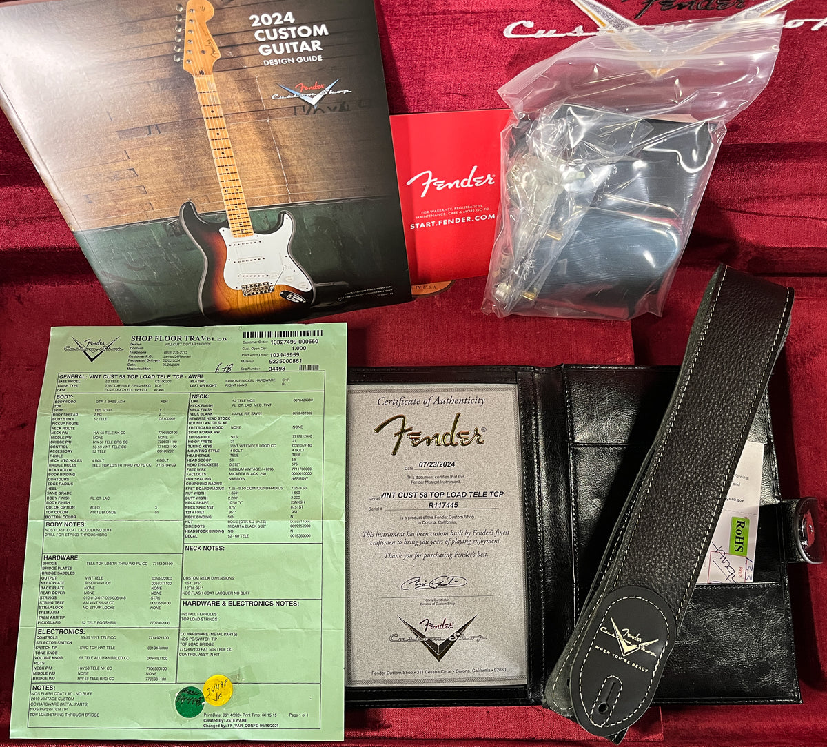 Fender Custom Shop Vintage Custom 1958 Top-Load Telecaster NOS Aged White Blonde (445)