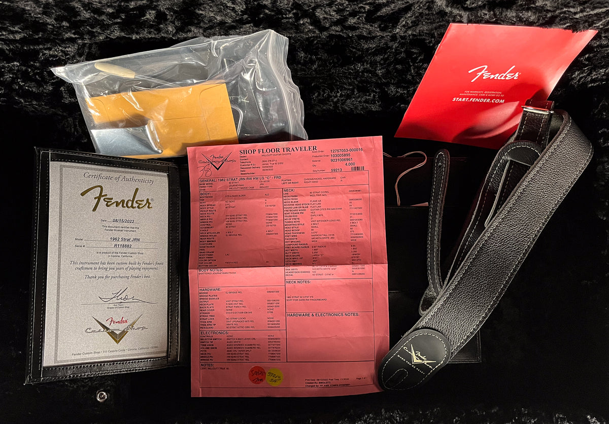 2022 Fender Custom Shop Willcutt True &#39;62 Stratocaster Journeyman Relic Fiesta Red Large C