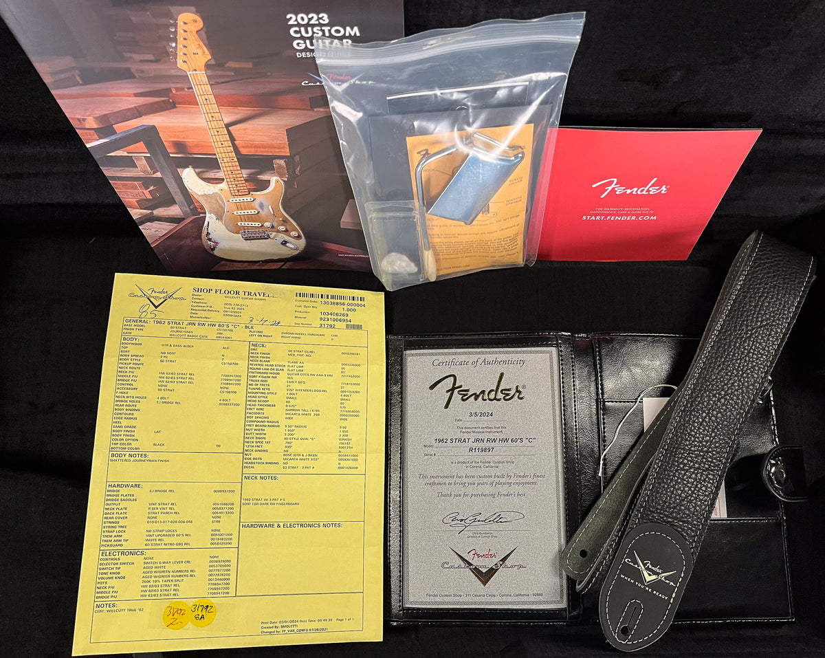 Fender Custom Shop Willcutt True '62 Stratocaster Journeyman Relic Black 60s Oval C  (897)
