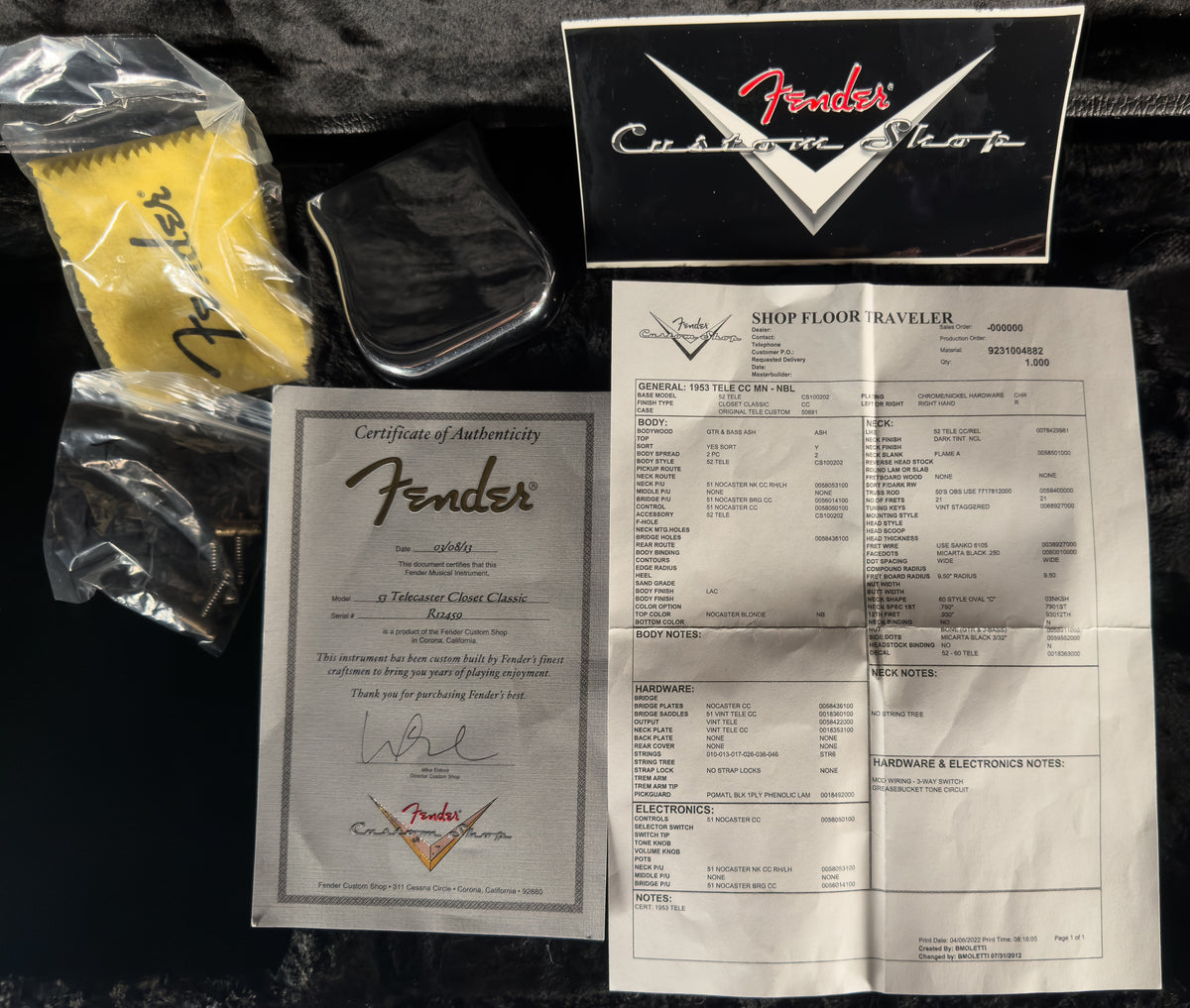 2013 Fender Custom Shop &#39;53 Telecaster Closet Classic Nocaster Blonde