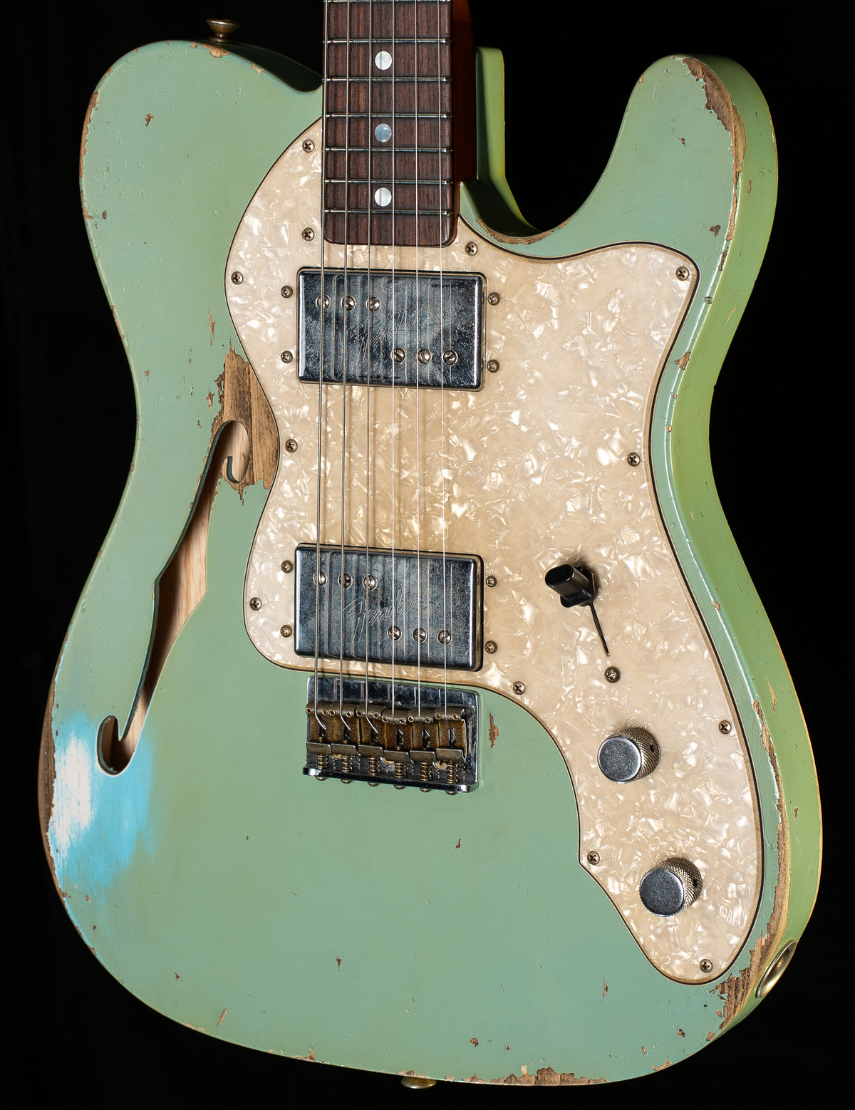 Fender Custom Shop Masterbuilt Levi Perry '67 Thinline CuNife Telecaster Heavy Relic Daphne Blue (872)