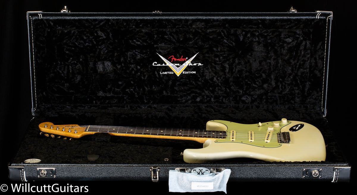 Fender Custom Shop True '62 Stratocaster Journeyman Relic Masterbuilt Dennis Galuszka 'Olympic White Brazilian Fingerboard (025)