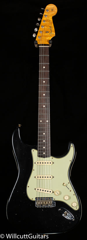 Fender Custom Shop Masterbuilt Dennis Galuzska True '62 Strat Journeyman Relic Black Brazilian 59 C (084)