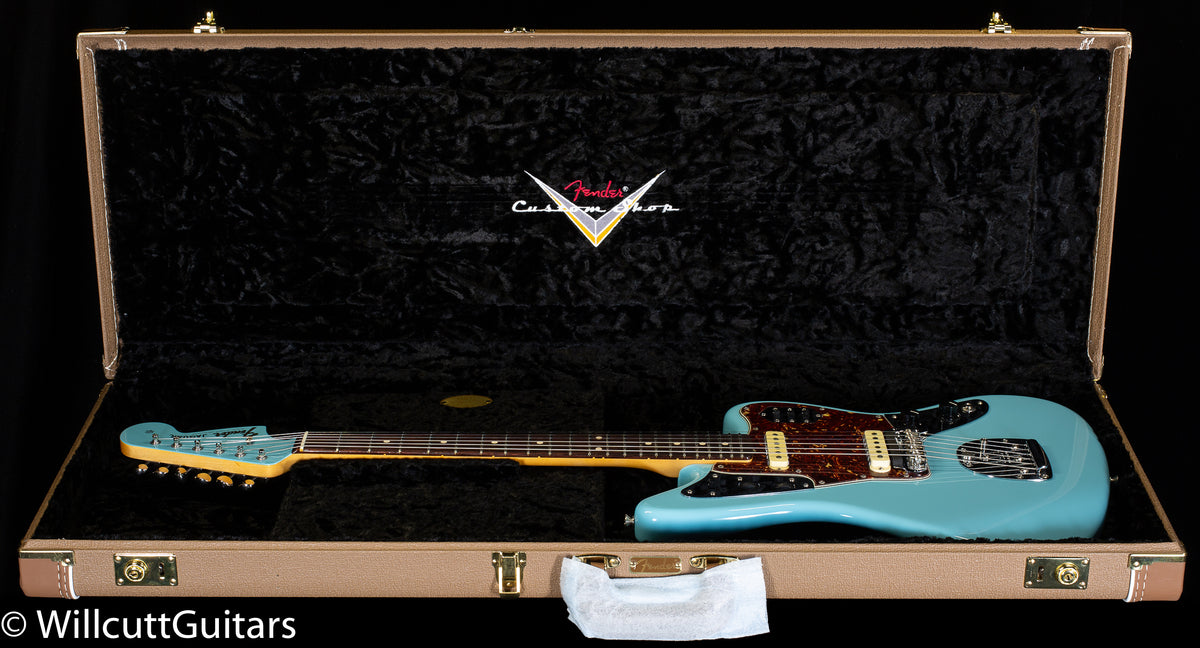 Fender Custom Shop 1962 Jaguar Time Capsule Finish Painted Head Cap Daphne Blue (137)