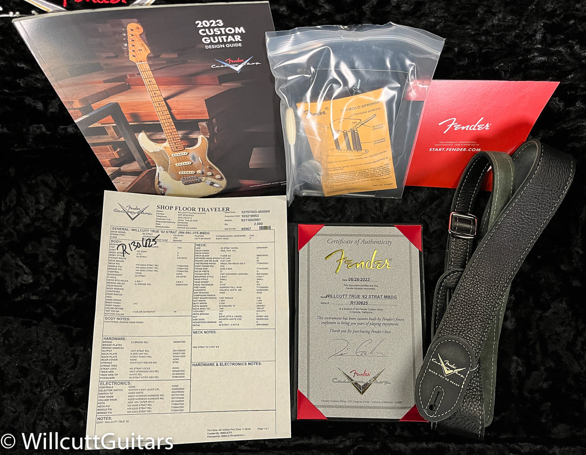 Fender Custom Shop Masterbuilt Dennis Galuzska True '62 Strat Journeyman Olympic White Brazilian 59 C  (625)