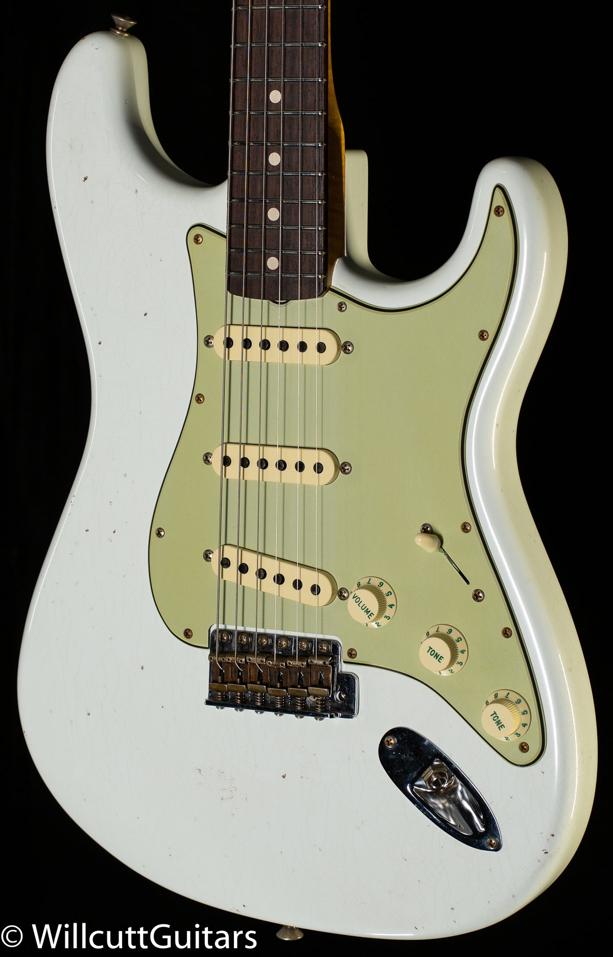 Fender Custom Shop Willcutt True '62 Stratocaster Journeyman Relic Olympic White 60s Oval C (690)