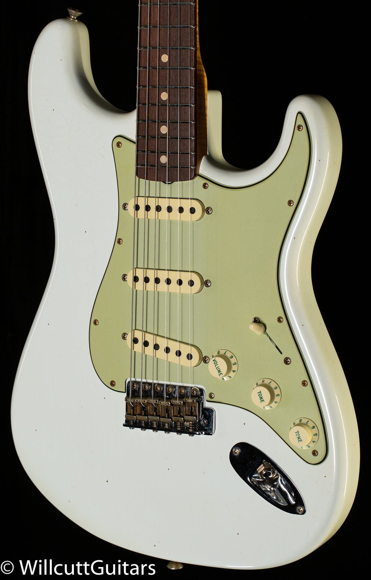 Fender Custom Shop Willcutt True '62 Stratocaster Journeyman Relic Olympic White 60s Oval C (698)